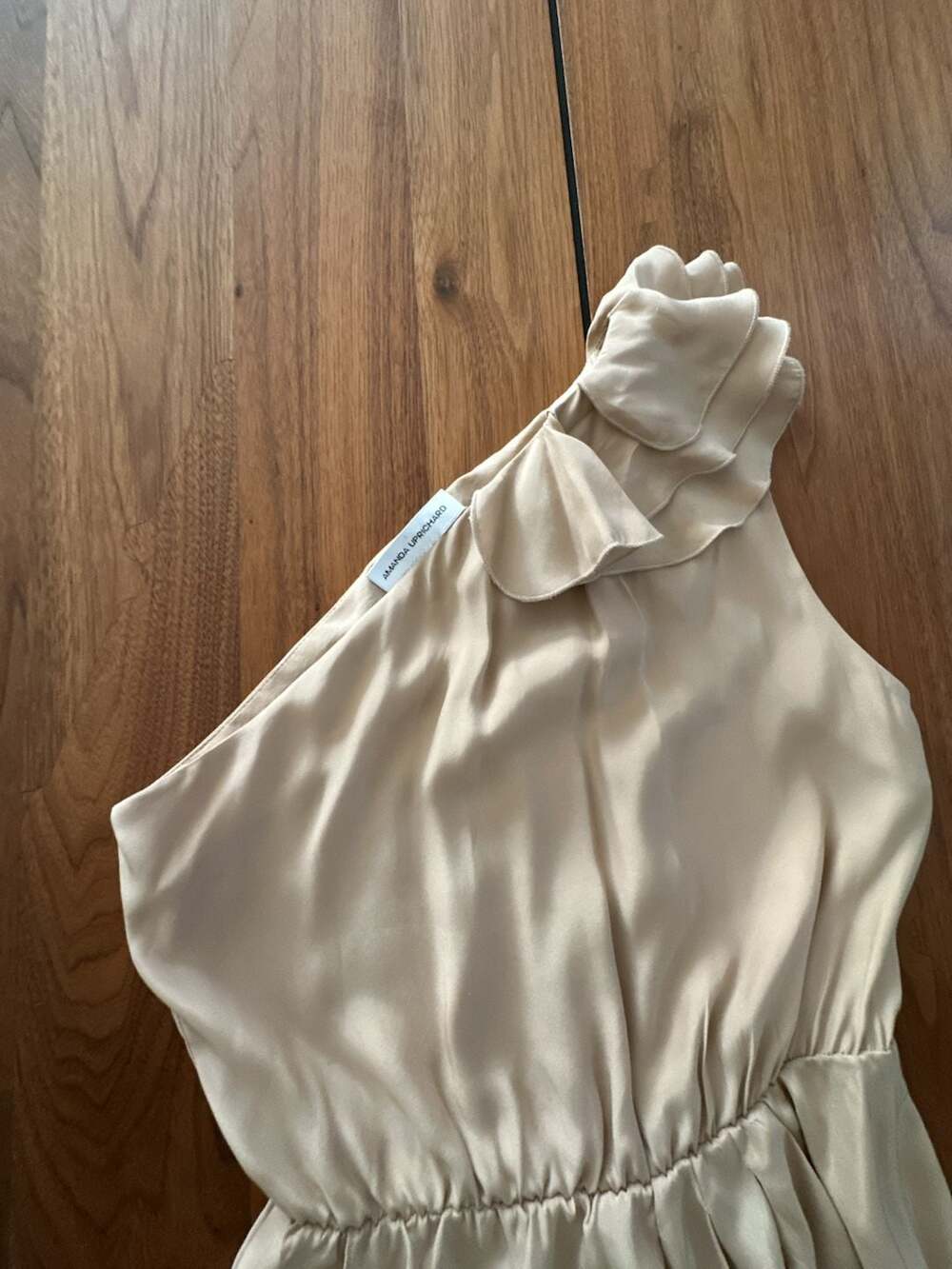 Amanda Uprichard One-Shoulder Ruched 100 % Silk Dress